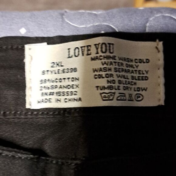 Love You black distressed jeans size 2XL NWT - Picture 4 of 6